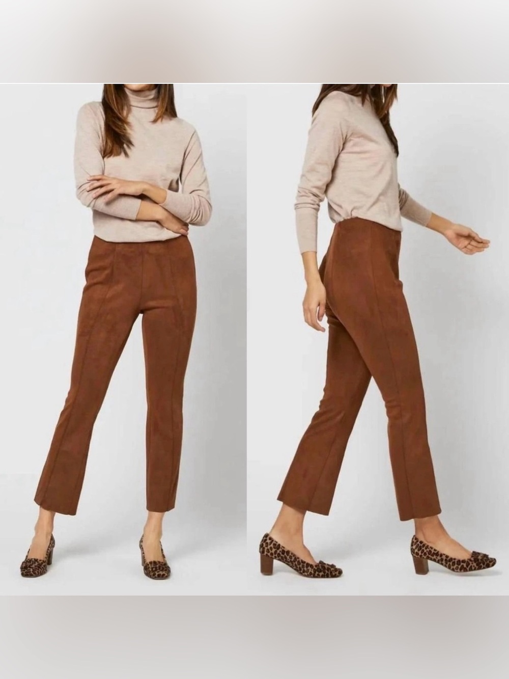 Ann Mashburn Faye Brown Suede Pants Size Small EUC